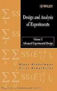 Design and Analysis of Experiments Vol. 2 : Advanced Experimental Design