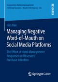Managing Negative Word-of-Mouth on Social Media Platforms: The Effect of Hotel Management Responses on Observers’ Purchase Intention