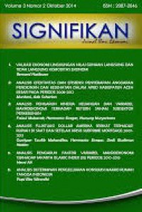 Signifikan : jurnal ilmu ekonomi