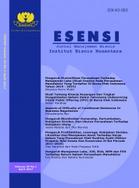 Esensi : jurnal bisnis dan manajemen : 2017