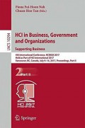 HCI in business, government and organizations : supporting business : 4th International conference, HCIBGO 2017