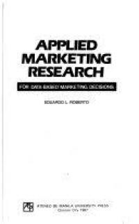 Image of Applied marketing research : for data-based marketing decisions