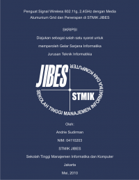 Penguat Signal Wireless 802.11g, 2,4GHz dengan Media Alumunium Grid dan Penerapan di STMIK JIBES